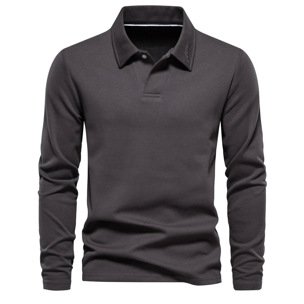 Polo Hombre Manga Larga Cuello Clásico