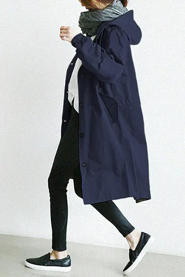 Gabardina Mujer Impermeable Oversize Largo Medio