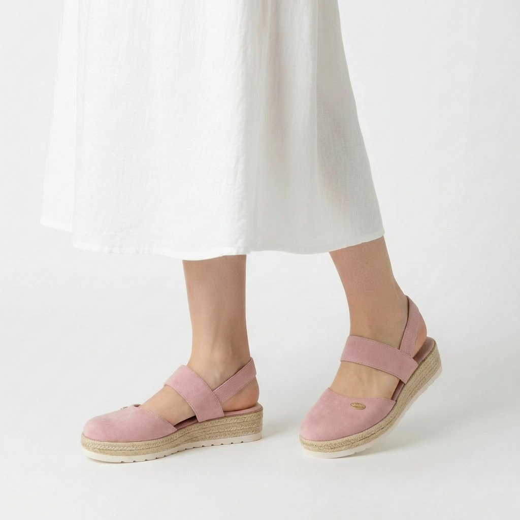 Sandalias Plataforma Mujer de Lino Estilo Alpargata Cuña