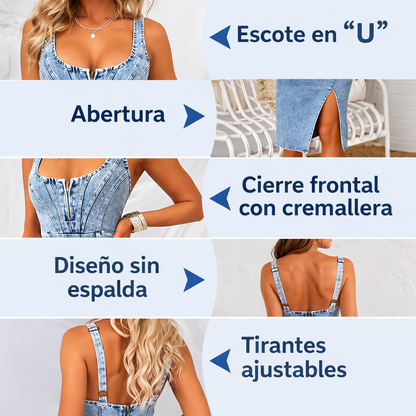 Vestido Mujer Vaquero Ajuste Recto