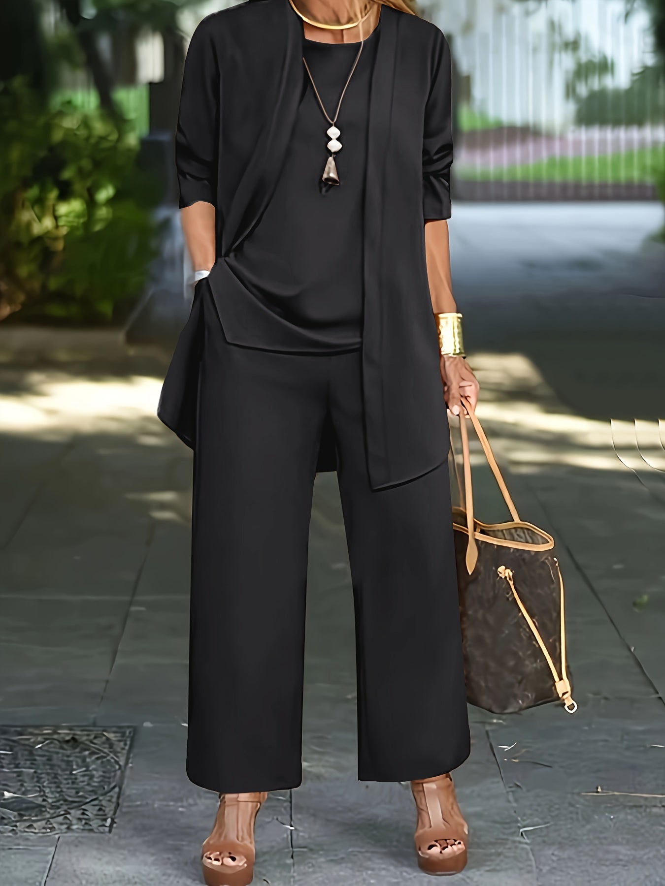 Conjunto Mujer de Tres Piezas Blazer y Pantalón