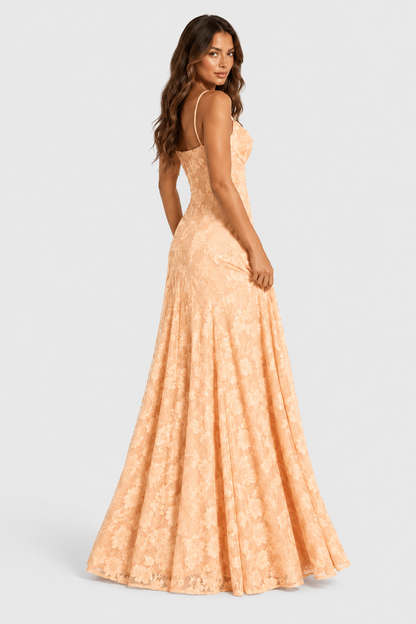 Vestido Largo Mujer de Encaje Floral Ajuste Holgado