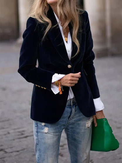 Blazer Mujer de Terciopelo Elegante Corte Clásico - Mavetta