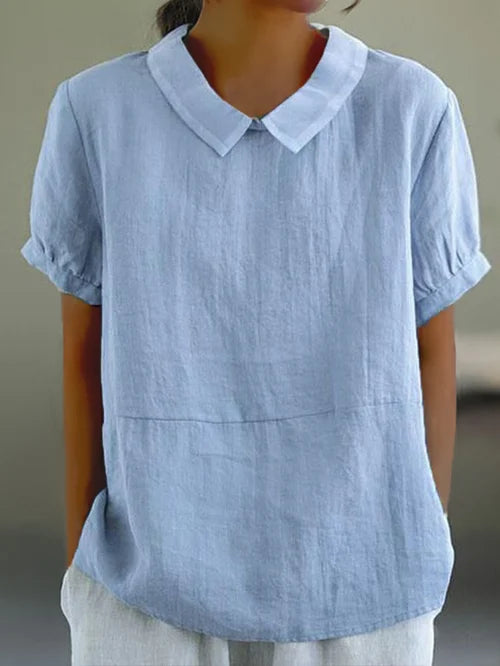 Blusa Mujer Fluida Cuello Alto Corte Relajado