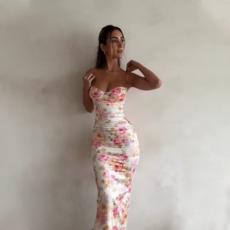 Vestido maxi mujer Ligero Estampado floral Veraniego