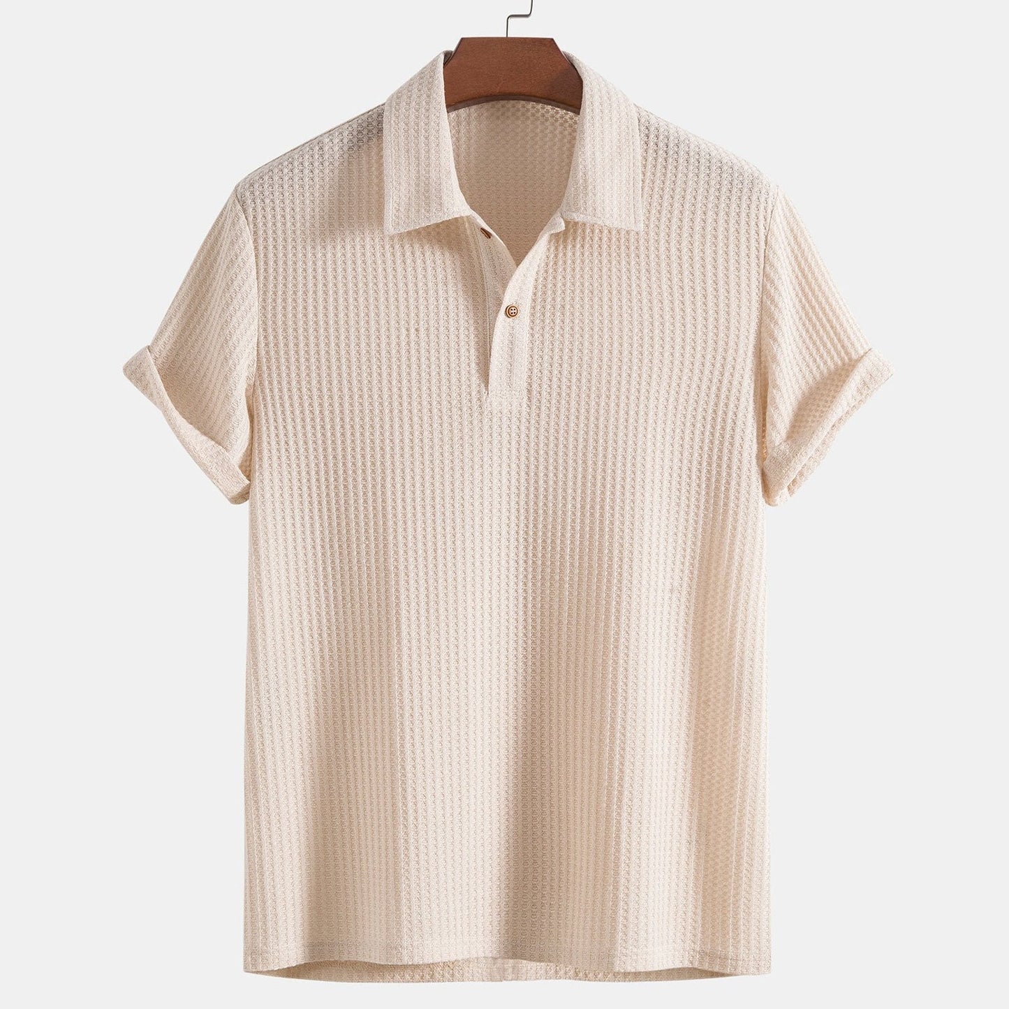 Polo Hombre de Punto Textura Rejilla Manga Corta Cuello Solapa - Mavetta