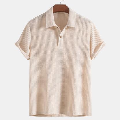 Polo Hombre de Punto Textura Rejilla Manga Corta Cuello Solapa - Mavetta