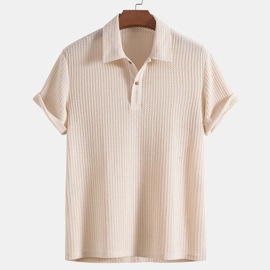 Polo Hombre de Punto Textura Rejilla Manga Corta Cuello Solapa - Mavetta