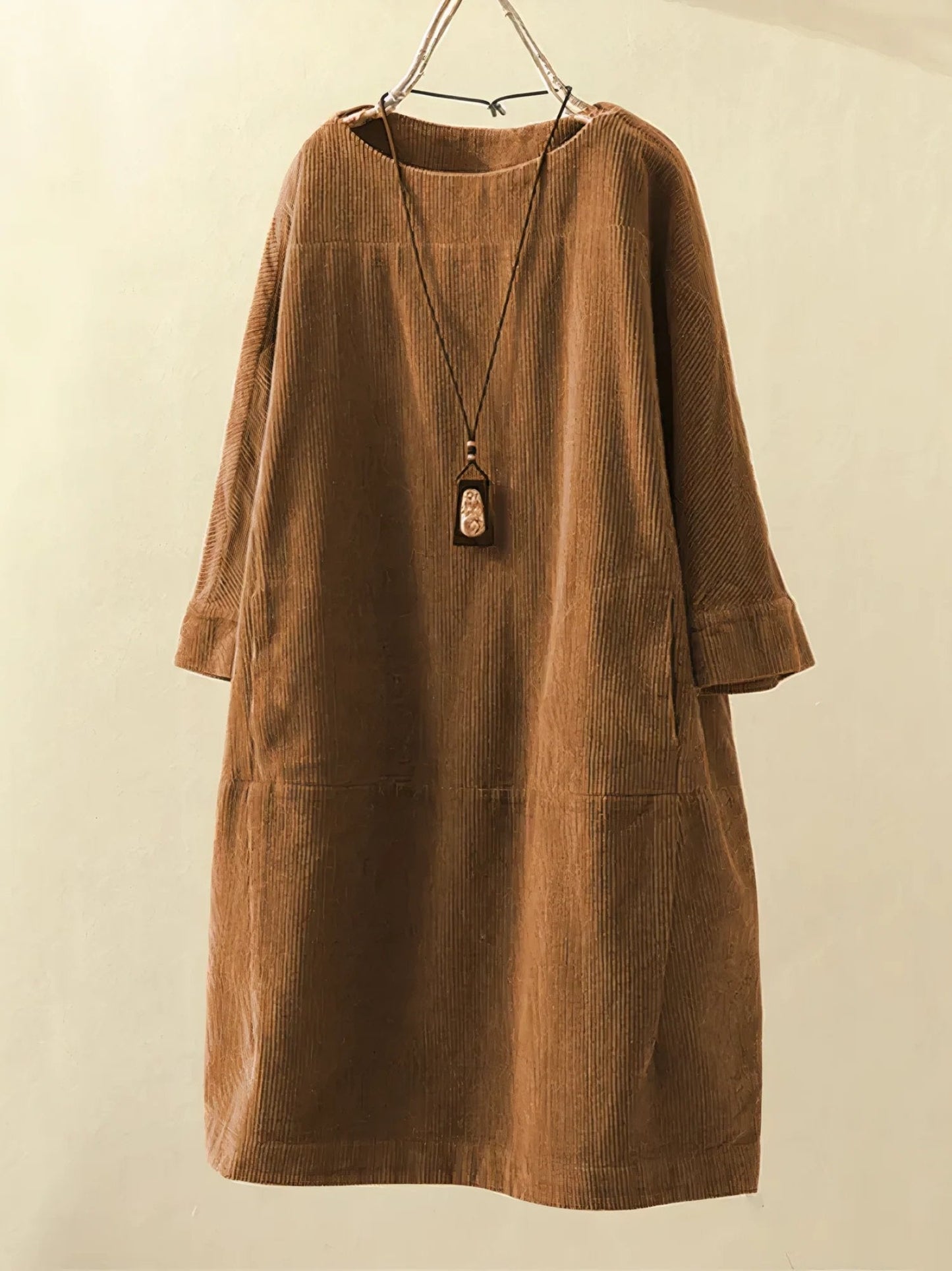 Vestido Túnica Mujer de Pana Corte Holgado