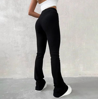Pantalón Mujer Corte Flare Cintura Alta