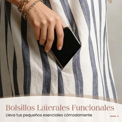 Vestido camisero mujer de rayas largo