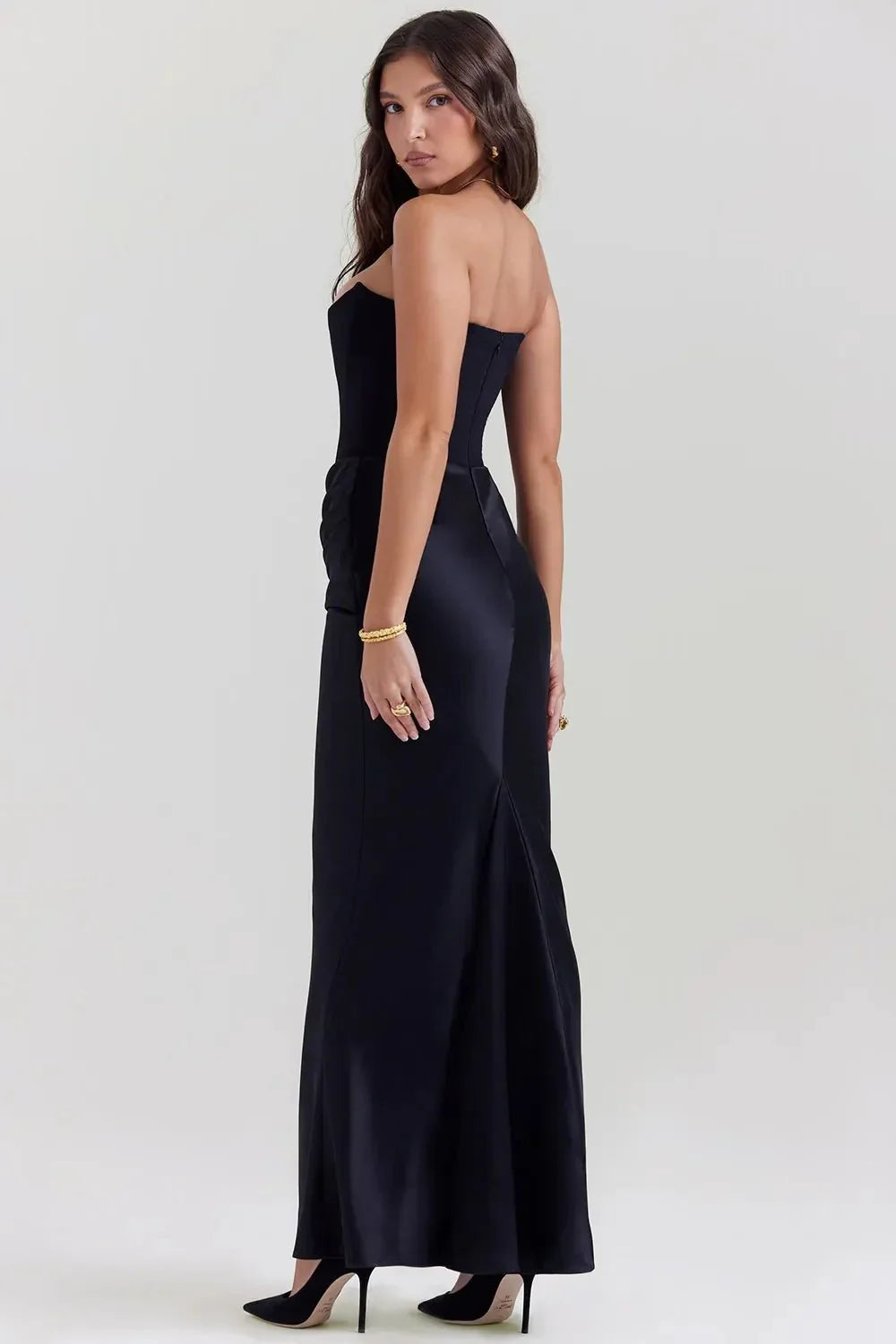 Vestido largo mujer sin mangas elegante fiesta gala