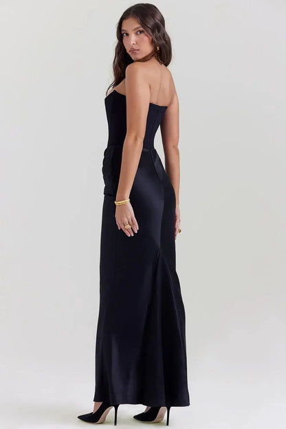 Vestido largo mujer sin mangas elegante fiesta gala