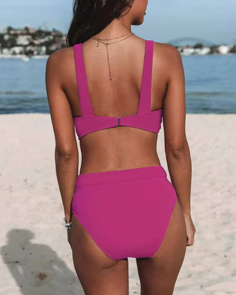 Bikini Mujer de Cintura Alta Estilo Clásico