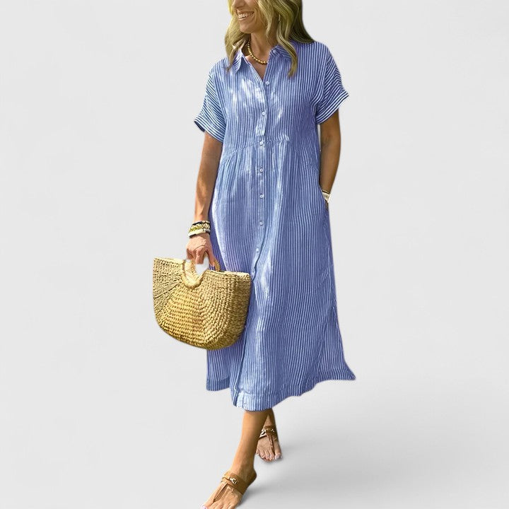Vestido Camisero Mujer Algodón Ajuste Casual