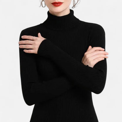Jersey Mujer de Cachemira Cuello Alto Elegante