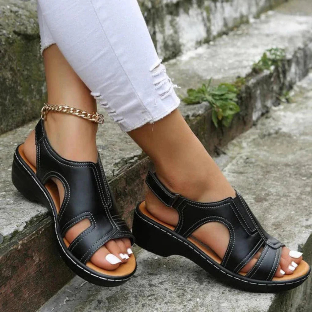 Sandalias Plataforma Mujer Diseño Recortado Primavera