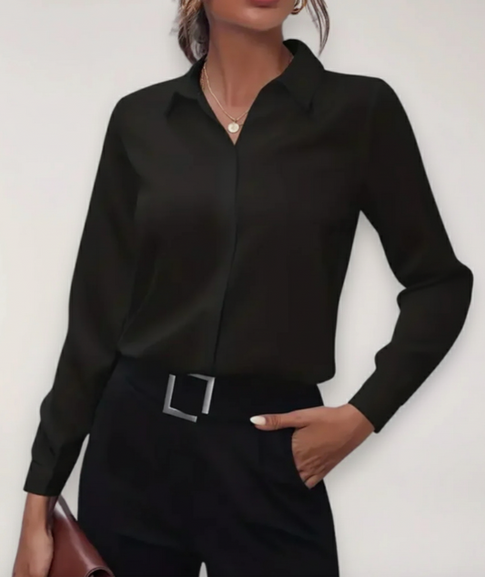 Blusa Mujer de Algodón Cuello Camisero Clásica - Mavetta