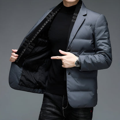 Chaqueta Acolchada Hombre Estilo Blazer Ajuste Clásico