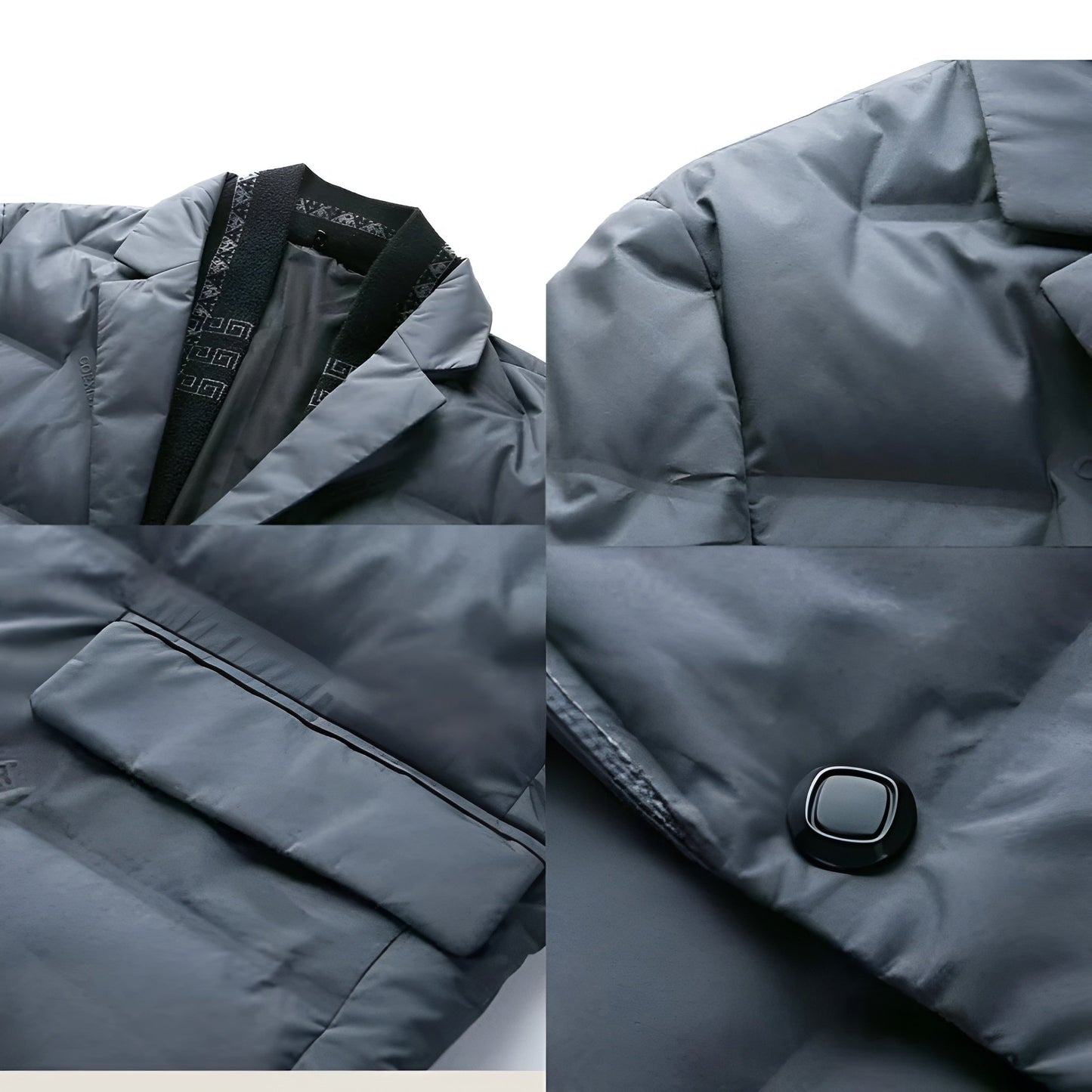 Chaqueta Acolchada Hombre Estilo Blazer Ajuste Clásico