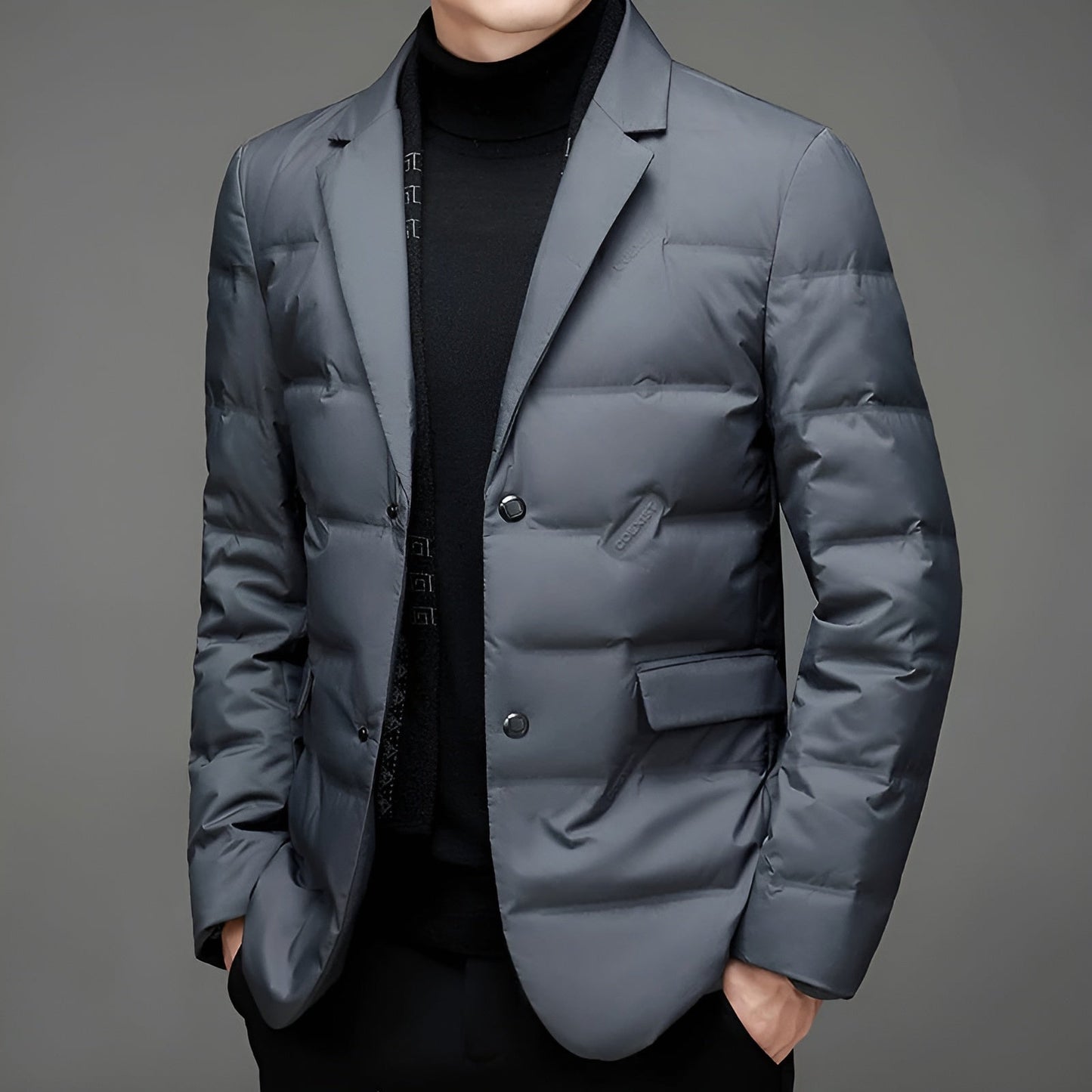 Chaqueta Acolchada Hombre Estilo Blazer Ajuste Clásico