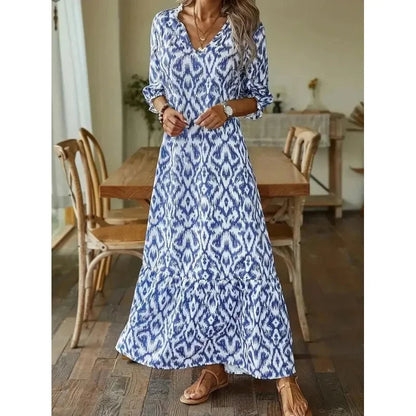 Vestido verano mujer escote en V mangas medias