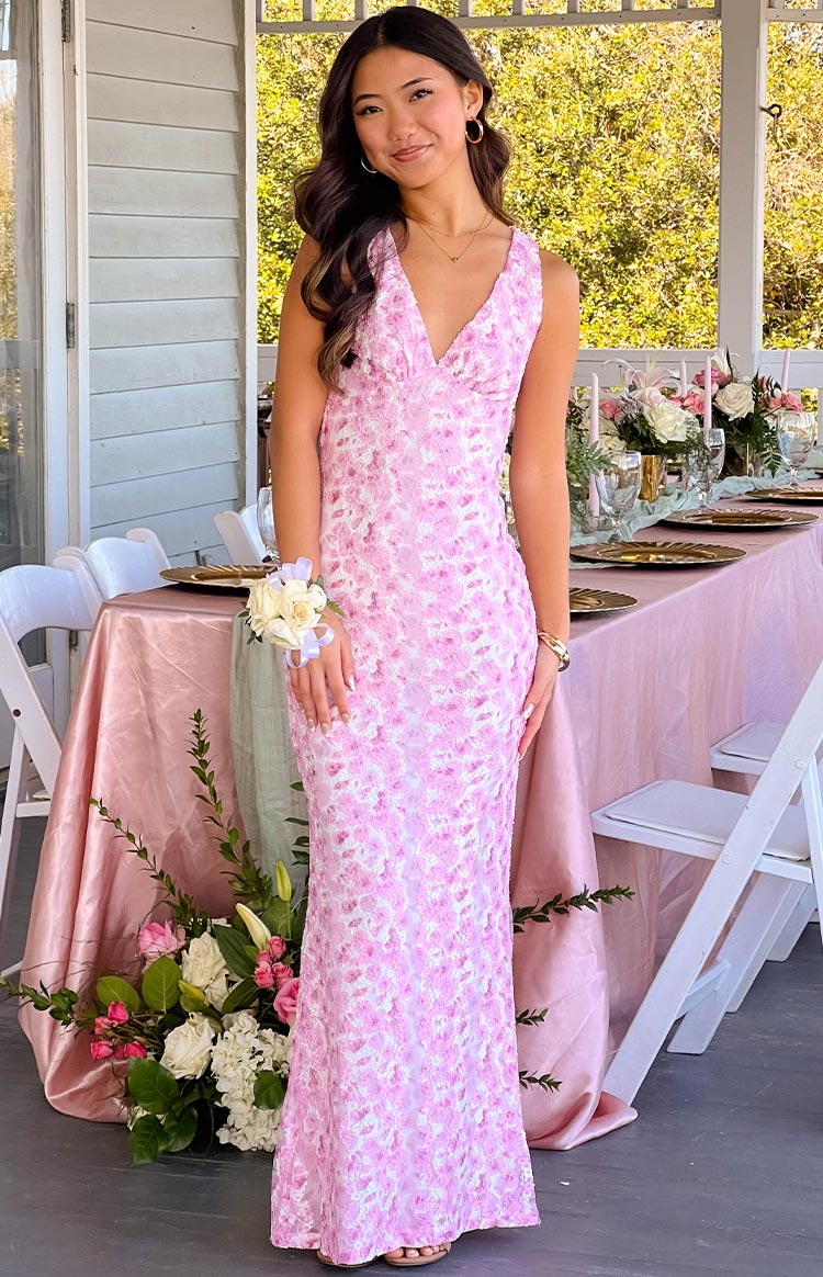 Vestido mujer de boda con estampado floral escote en V