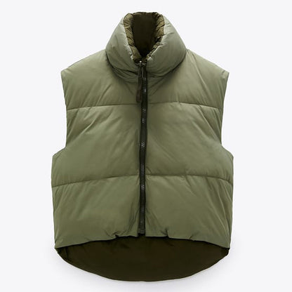 Chaleco Mujer Acolchado Reversible Casual con Cremallera