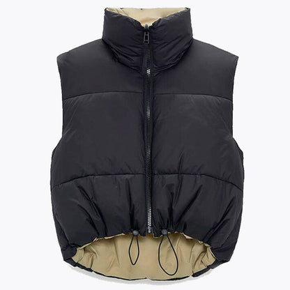Chaleco Mujer Acolchado Reversible Casual con Cremallera