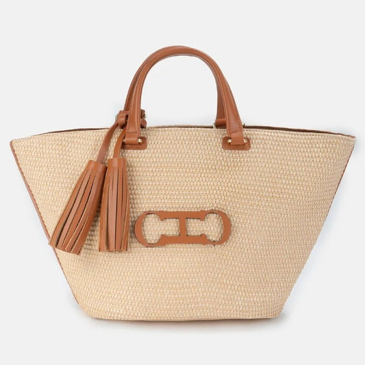 Bolso Shopper Mujer Trenzado de Hombro con Borlas - Mavetta