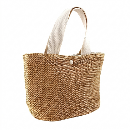 Bolso Shopper Mujer de Paja Trenzada Asa Corta - Mavetta