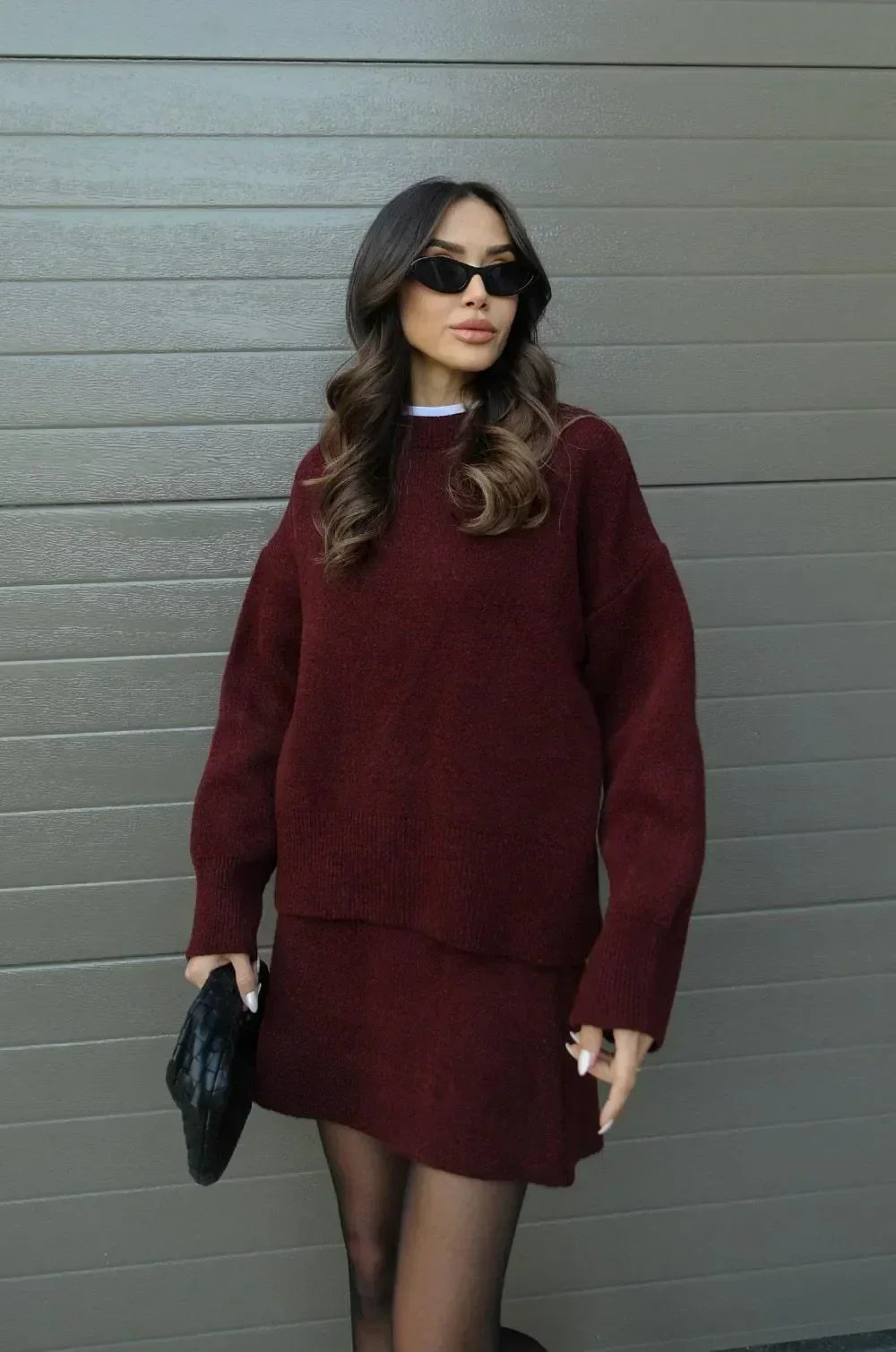 Conjunto Mujer de Punto Suave de Dos Piezas