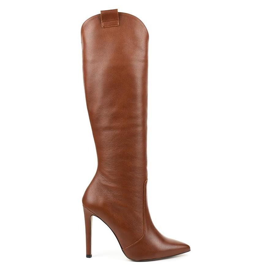 Botas largas mujer estilo vintage tacón alto elegante