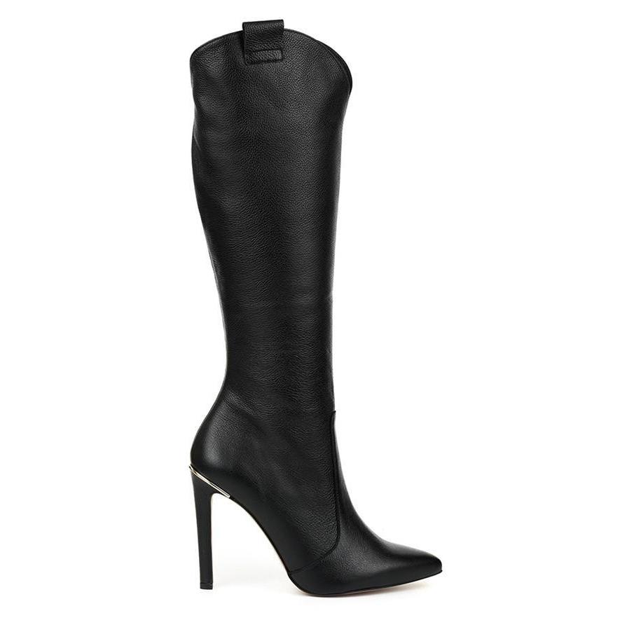 Botas largas mujer estilo vintage tacón alto elegante