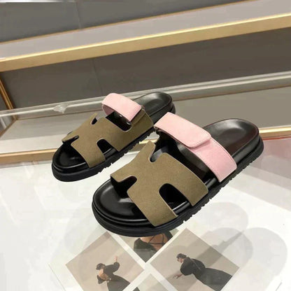 Sandalias Gladiadoras Mujer con Cierre de Velcro Ajustable