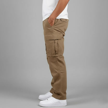 Pantalones cargo hombre Algodón Bolsillos Laterales Corte Relajado