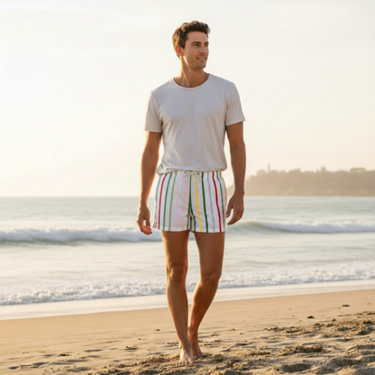 Bañador Hombre con Cintura Elástica y Cordón Ajustable