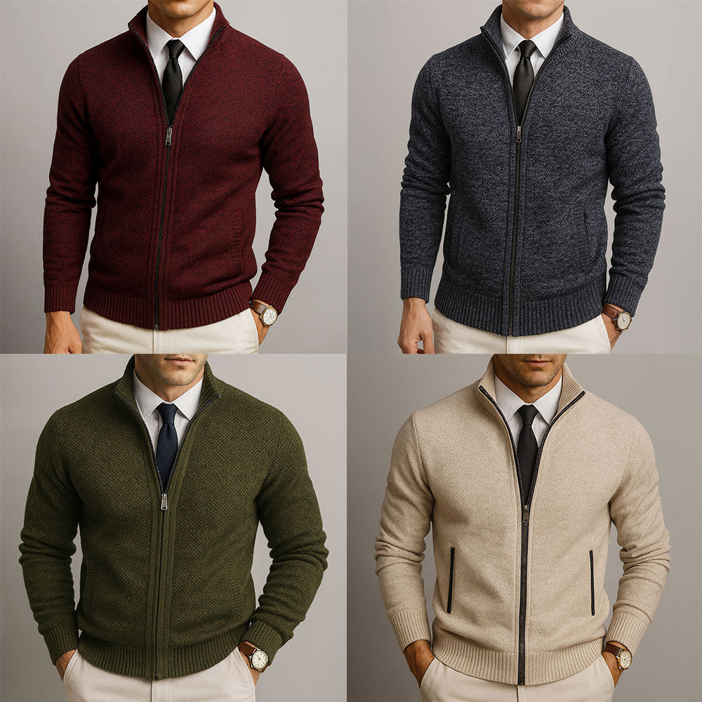 Chaqueta Punto Hombre con Cremallera Ajuste Casual