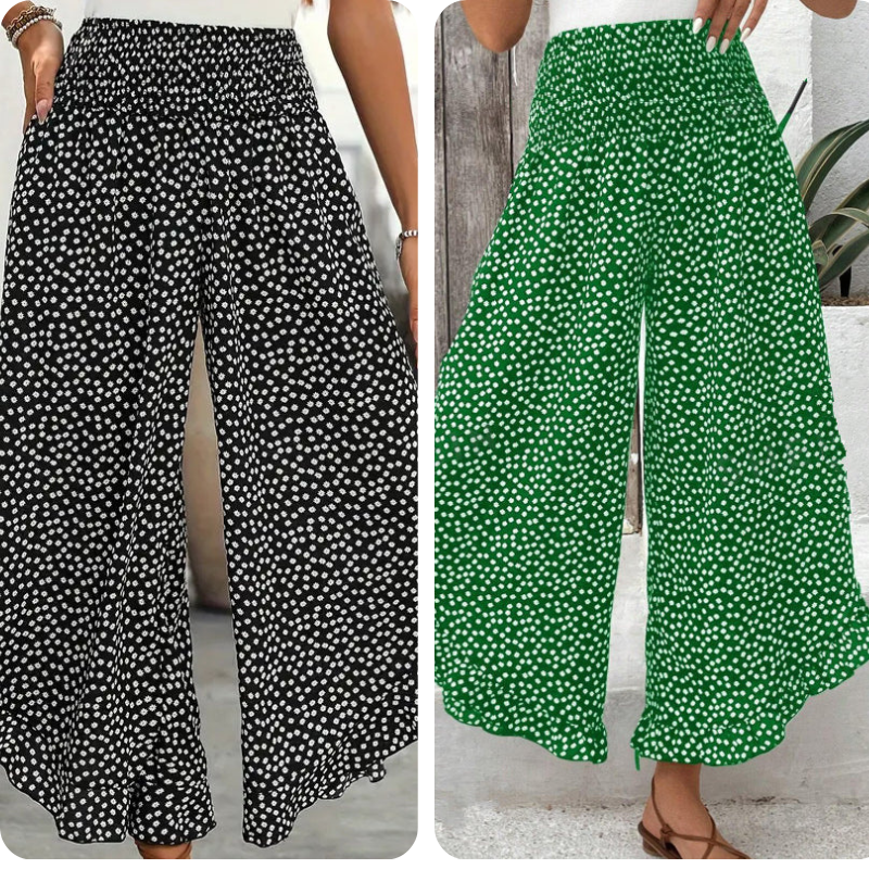 Pantalones Mujer Fluidos Cintura Alta Ajuste Comodo