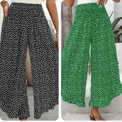 Pantalones Mujer Fluidos Cintura Alta Ajuste Comodo