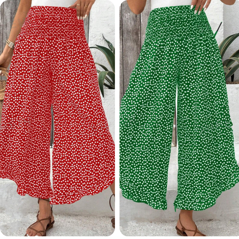 Pantalones Mujer Fluidos Cintura Alta Ajuste Comodo