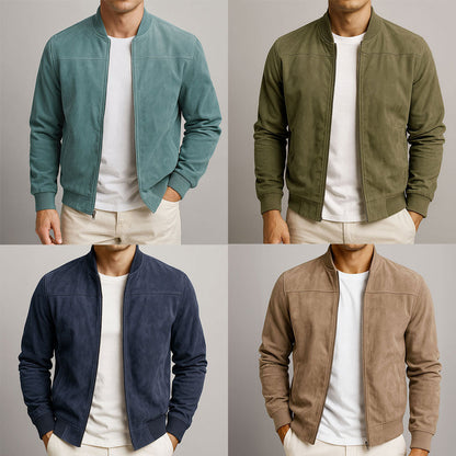 Chaqueta Hombre Ante Estilo Urbano Corte Clásico