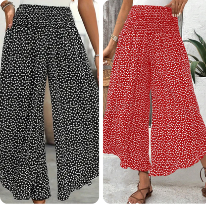 Pantalones Mujer Fluidos Cintura Alta Ajuste Comodo