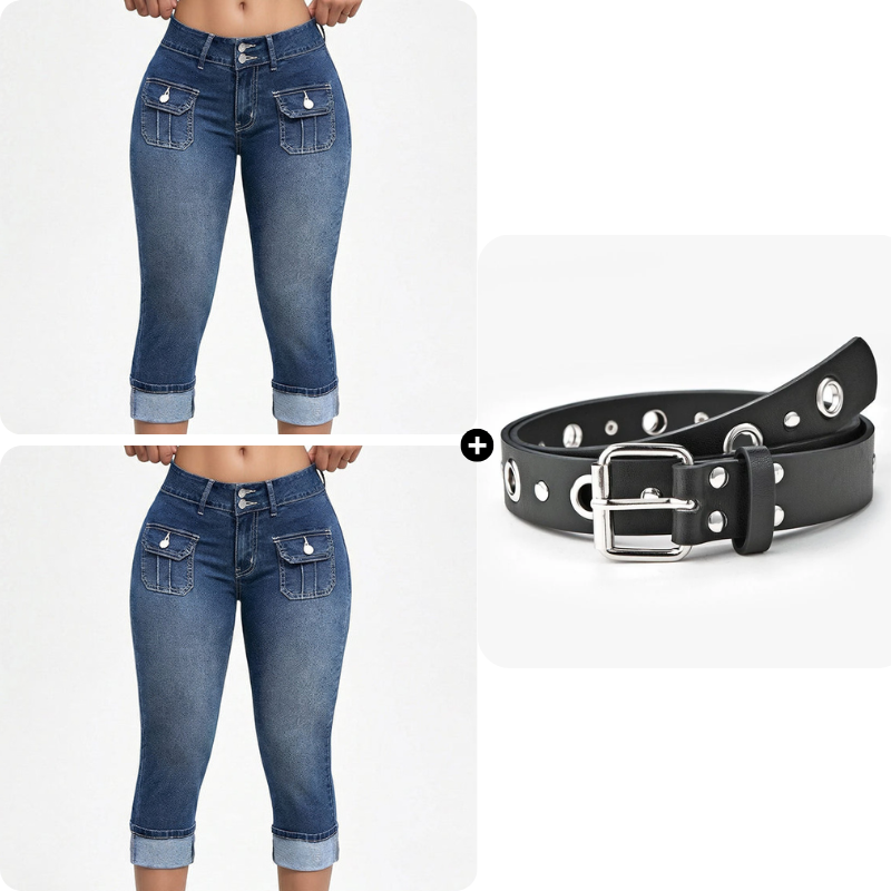 Pantalones Capri Mujer Denim Ajustados Moldeadores