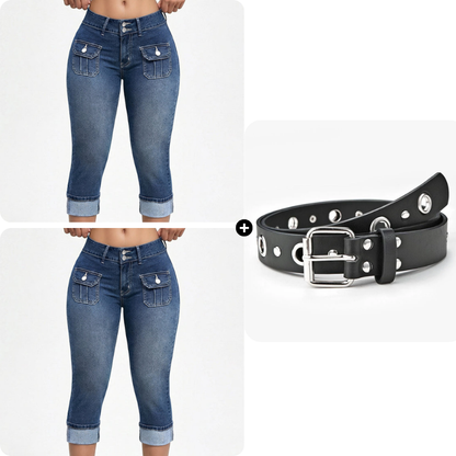 Pantalones Capri Mujer Denim Ajustados Moldeadores