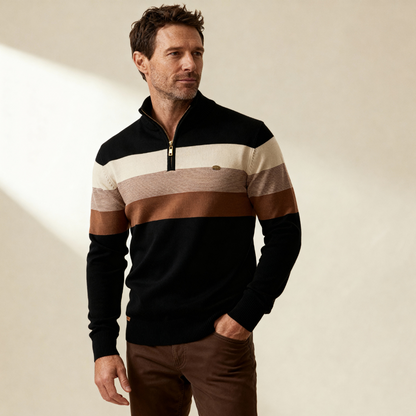 Jersey Hombre con Cremallera Cuello Alto Ajuste Regular
