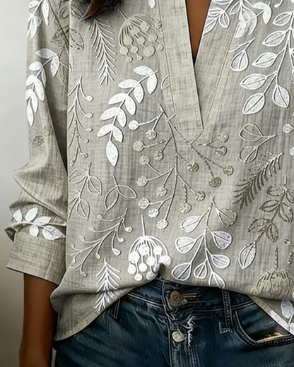 Blusa mujer ligera cuello en V floral verano