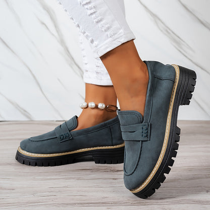 Mocasines Mujer Diseño Retro Suela Gruesa Comodos