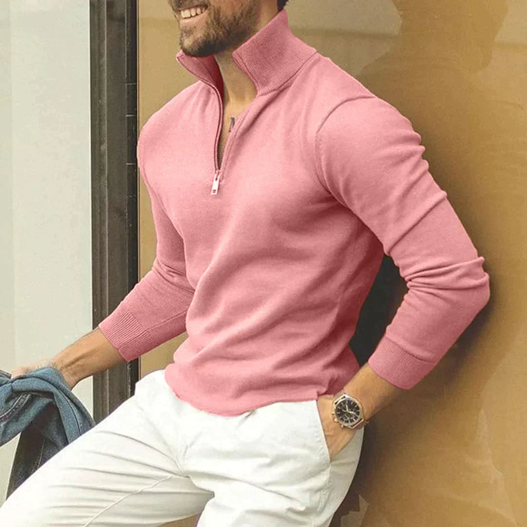 Suéter Hombre Suave con Cremallera Ajuste Clásico
