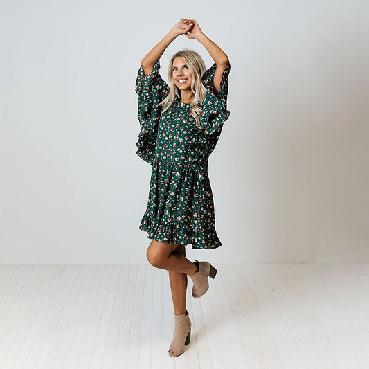 Vestido Corto Mujer Estampado Bohemio Mangas Sueltas - Mavetta